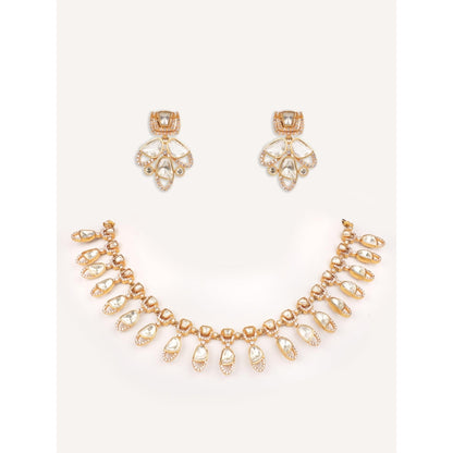 Zevar By Geeta Kanira Moissanite Necklace With Pair Of Earring