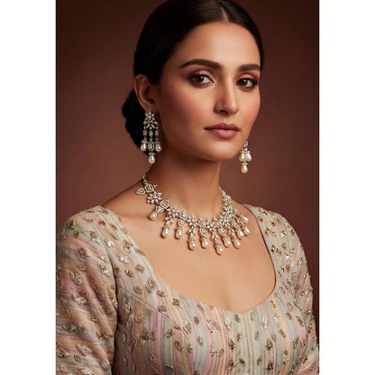 Zevar By Geeta Erin Necklace With Pair Of Earring