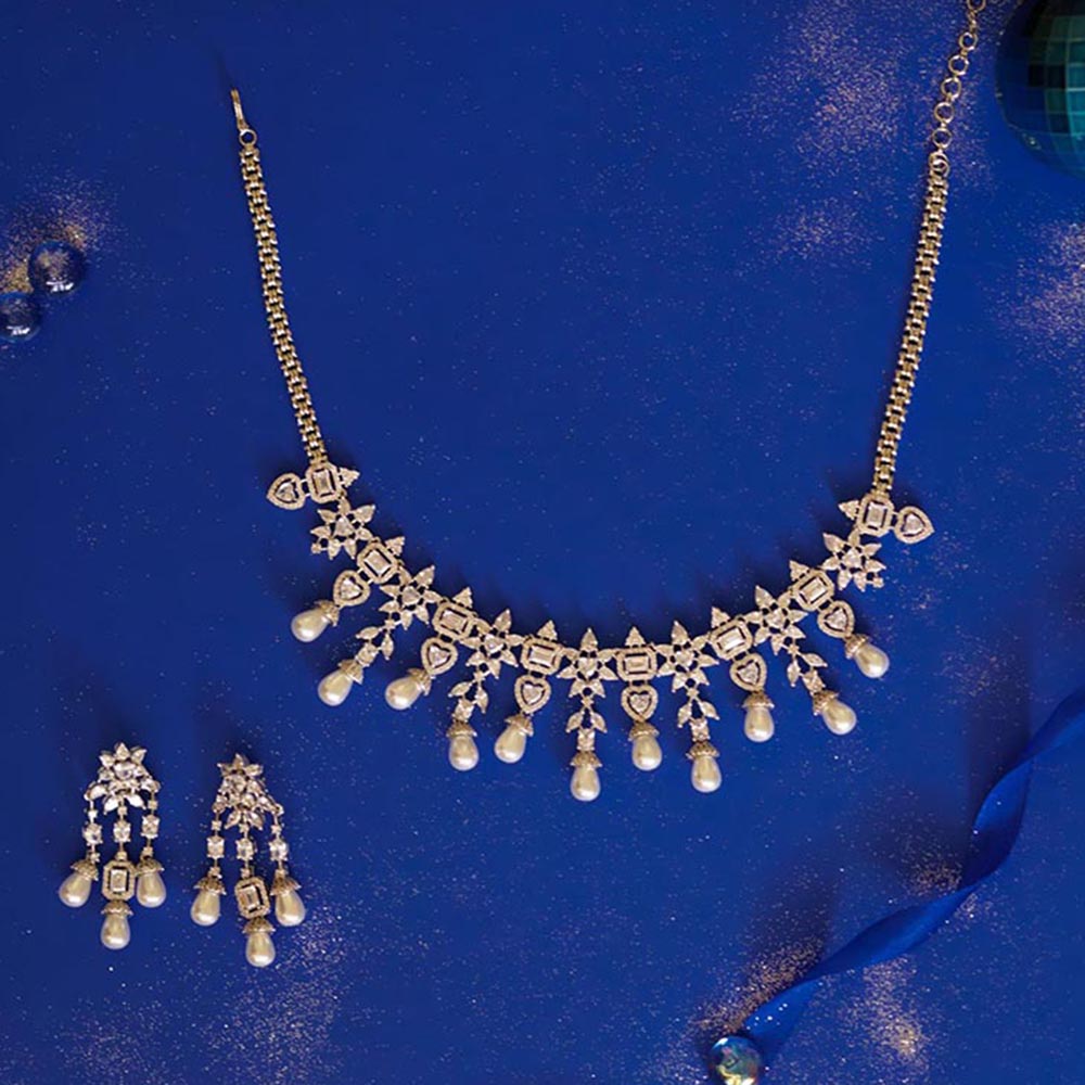 Zevar By Geeta Erin Necklace With Pair Of Earring