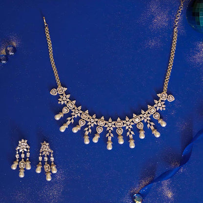 Zevar By Geeta Erin Necklace With Pair Of Earring