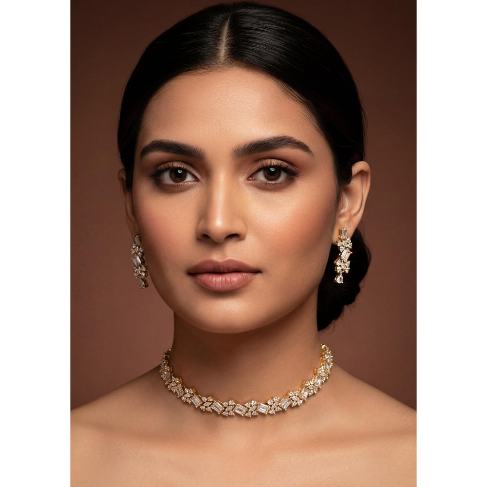 Zevar By Geeta Edna Necklace With Pair Of Earring