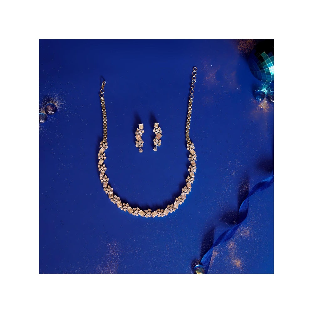 Zevar By Geeta Edna Necklace With Pair Of Earring