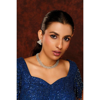 Zevar By Geeta Minaxi Necklace With Pair Of Earring