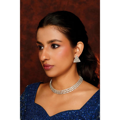 Zevar By Geeta Minaxi Necklace With Pair Of Earring