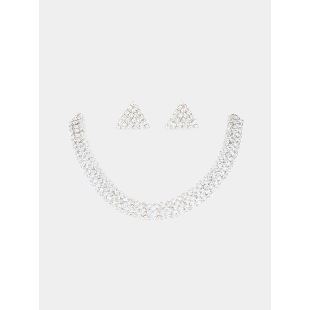 Zevar By Geeta Minaxi Necklace With Pair Of Earring