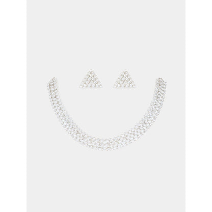 Zevar By Geeta Minaxi Necklace With Pair Of Earring