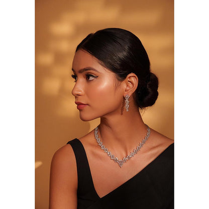 Zevar By Geeta Aakshi Necklace With Pair Of Earring