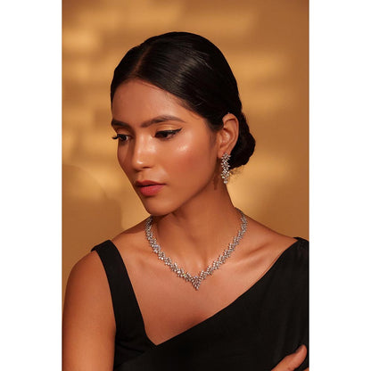 Zevar By Geeta Aakshi Necklace With Pair Of Earring
