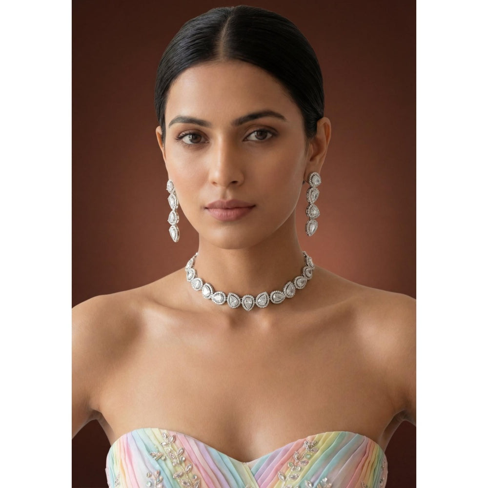 Zevar By Geeta Janiya Necklace With Pair Of Earring