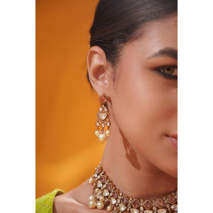 Zevar By Geeta Reya Polka Necklace With Pair Of Earring