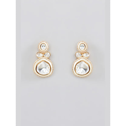 Zevar By Geeta Gold Zaya Kundan Necklace and Pair Of Earrings