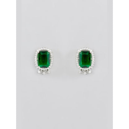 Zevar By Geeta Naira Green Emerald Diamond Choker with Pair Of Earrings