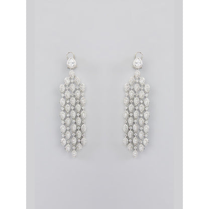 Zevar By Geeta White Alan Diamond Statement Danglers Earrings