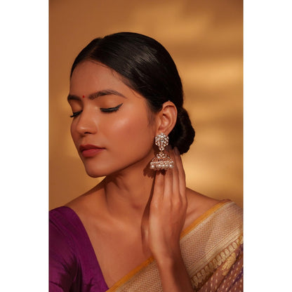 Zevar By Geeta Golden Teya Kundan Jhumkas