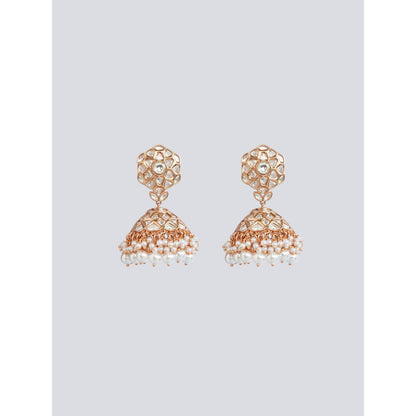 Zevar By Geeta Golden Teya Kundan Jhumkas