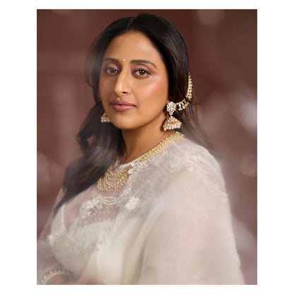 Zevar By Geeta Golden Teya Kundan Jhumkas