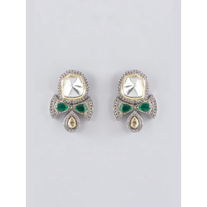 Zevar By Geeta Charita Polki White Choker with Pair Of Earrings