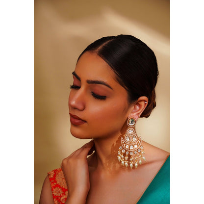 Zevar By Geeta Ameeran Moissanite White Earrings