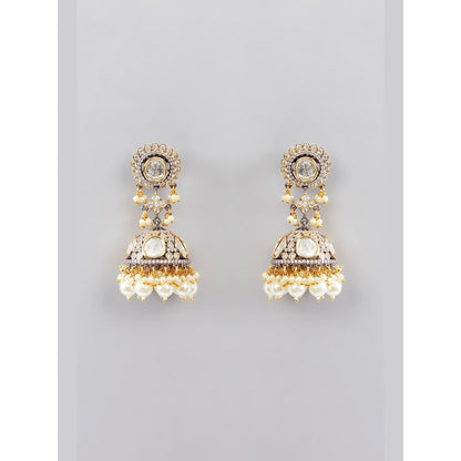 Zevar By Geeta Blue Mihika Pearl Kundan Necklace with Pair Of Earrings and Maang Tikka