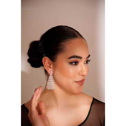 Zevar By Geeta White Pirasha Diamond Danglers