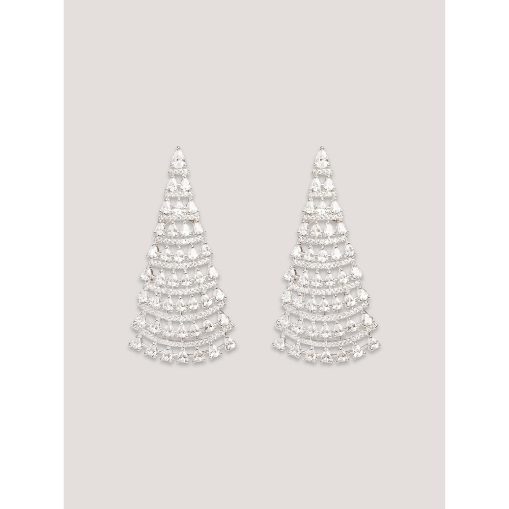 Zevar By Geeta White Pirasha Diamond Danglers
