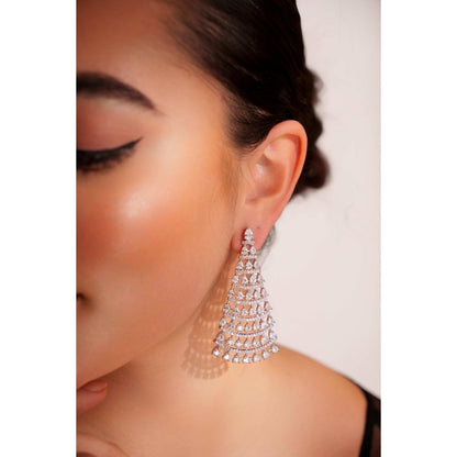 Zevar By Geeta White Pirasha Diamond Danglers