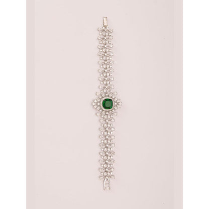 Zevar By Geeta Eleena Diamond Green Bracelet