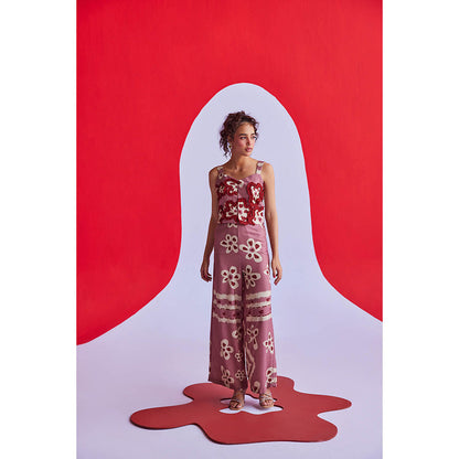 Zip by Payal & Zinal Hearts Unlocked Scarlet Berry Co-Ord (Set of 2)