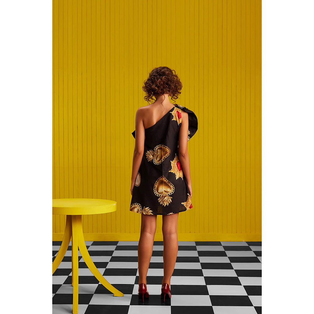 Zip by Payal & Zinal Hearts Unlocked Black In Love Dress