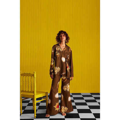 Zip by Payal & Zinal Hearts Unlocked Brown Oasis Top