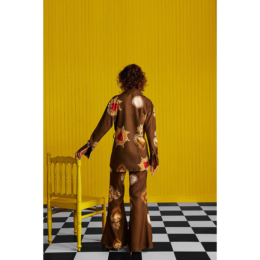 Zip by Payal & Zinal Hearts Unlocked Brown Oasis Top