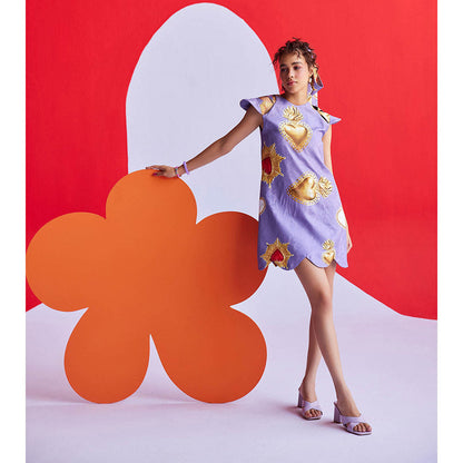 Zip by Payal & Zinal Hearts Unlocked Purple Out Dress