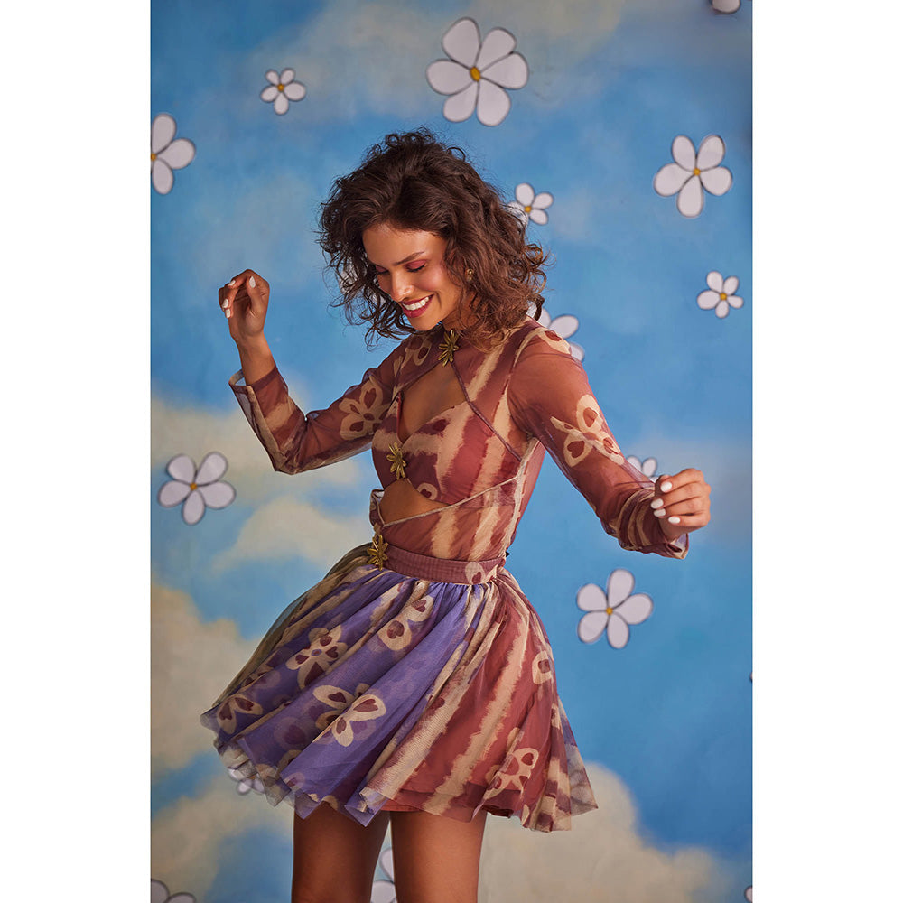 Zip by Payal & Zinal Hearts Unlocked X0X0 Extravaganza Top and Skirt (Set of 2)