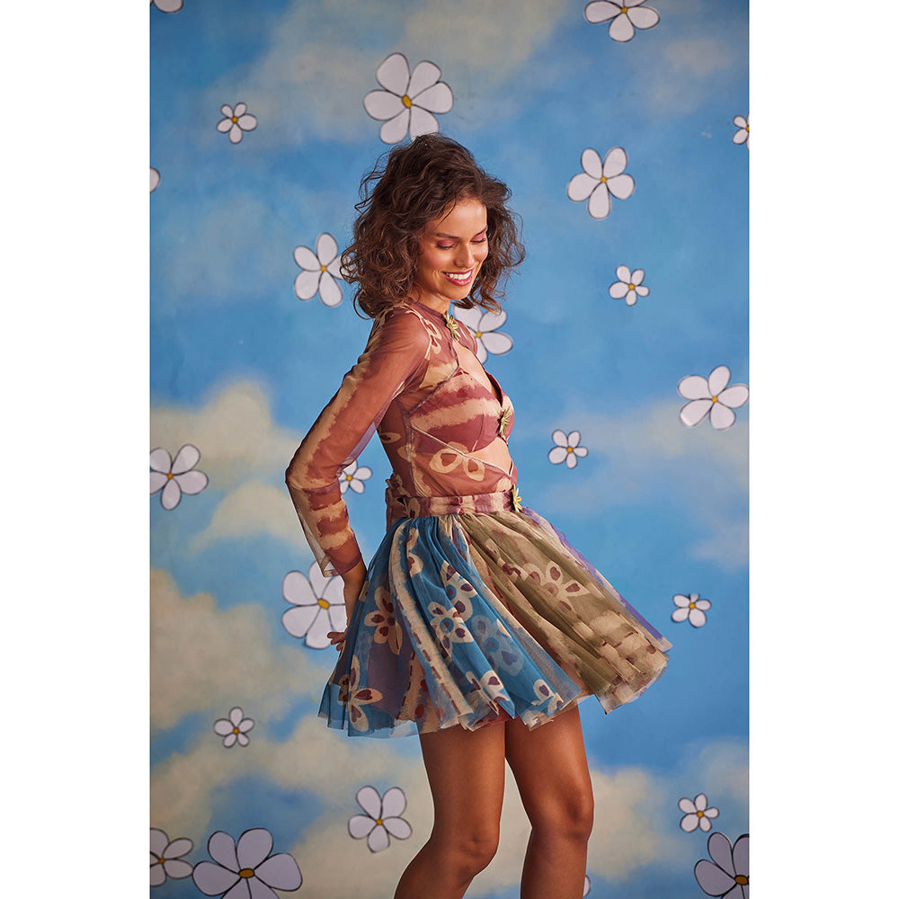 Zip by Payal & Zinal Hearts Unlocked X0X0 Extravaganza Top and Skirt (Set of 2)