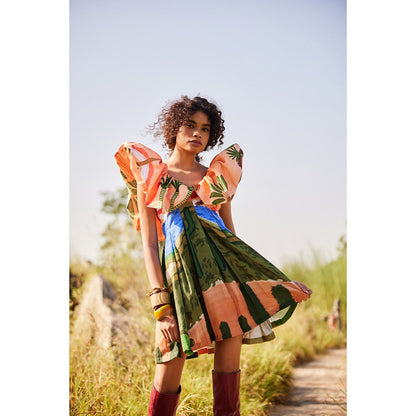 Zip by Payal & Zinal Dessert Daisy Dance Multi-Color Dress