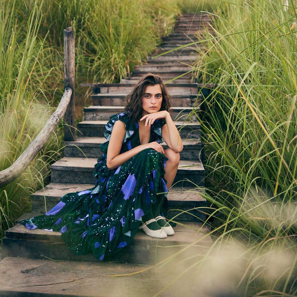 Zip by Payal & Zinal Daisy Dreams Green Dress