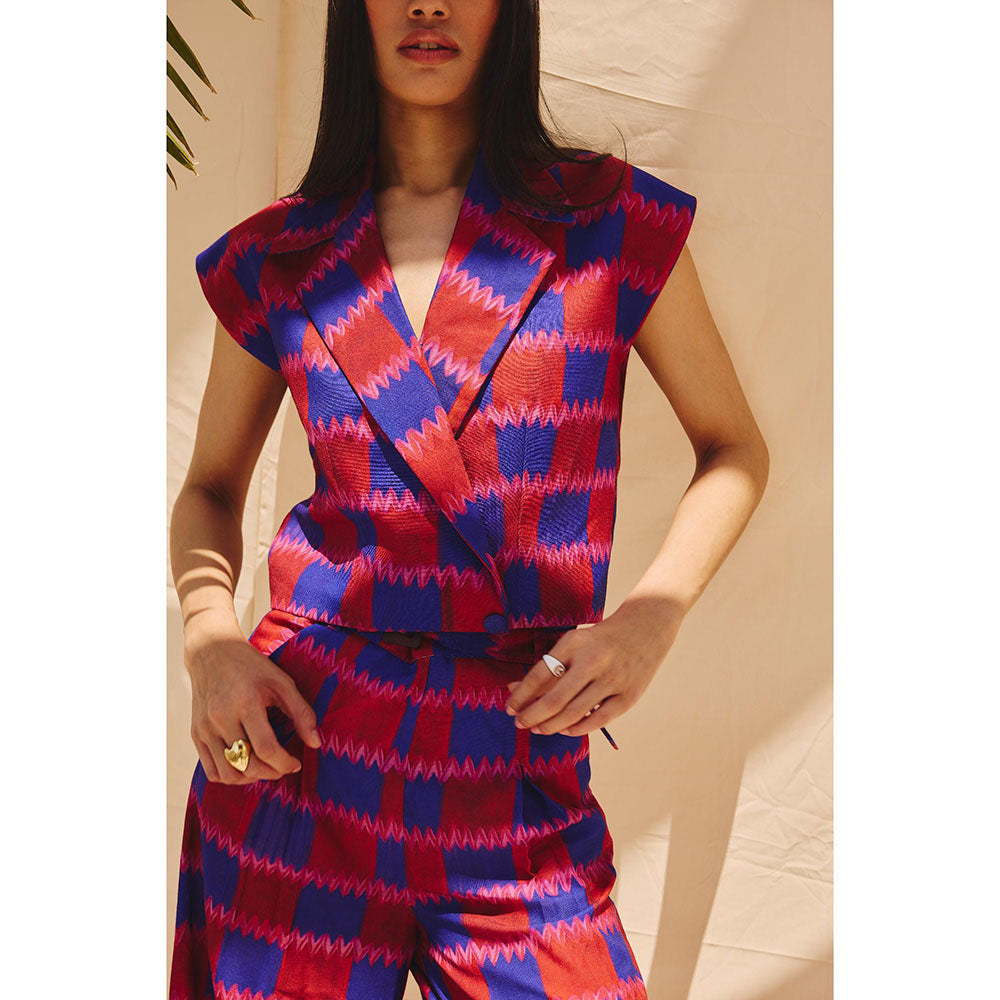 Zip by Payal & Zinal Checkmate Chic Printed Co-Ord (Set of 2)