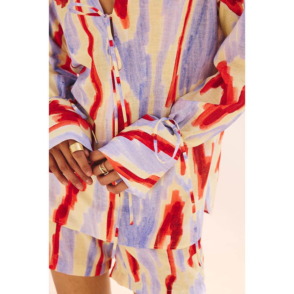 Zip by Payal & Zinal Hazy Hue Printed Shirt and Shorts (Set of 2)