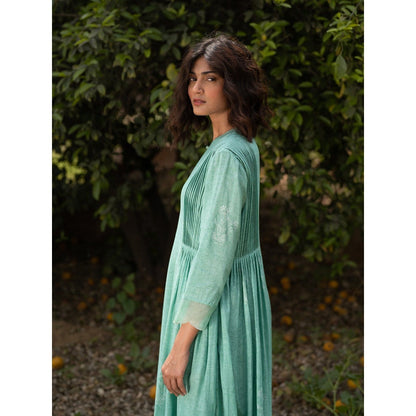 Zoon A Mint Green Floral Printed Kurta and Dupatta (Set of 2)