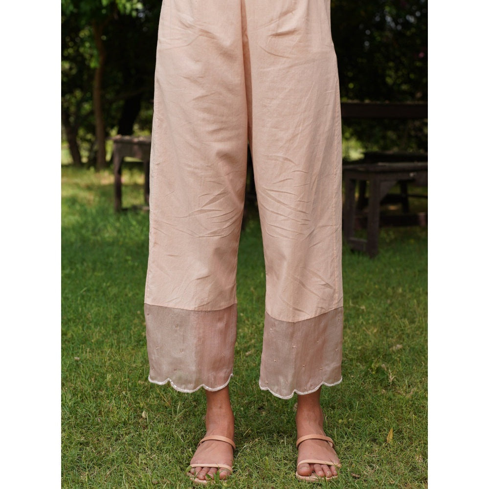 Zoon Light Pink Embroidered- Sequined Kurta with Pant and Dupatta (Set of 3)