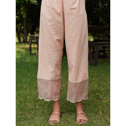 Zoon Light Pink Embroidered- Sequined Kurta with Pant and Dupatta (Set of 3)