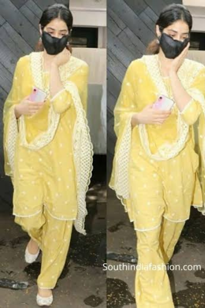 Janhvi Kapoor In Hairat Yellow Straight Set