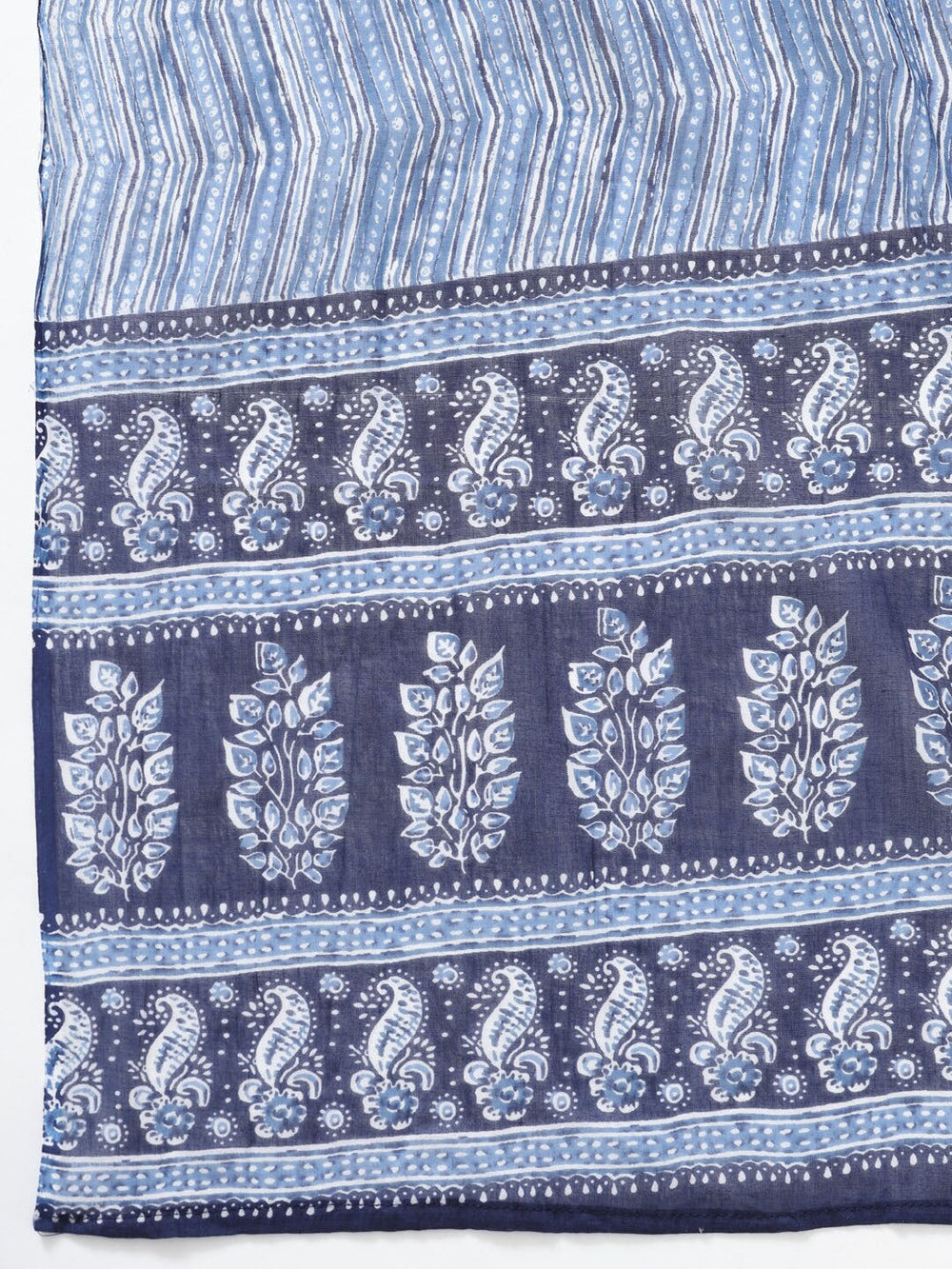 Blue Pure Cotton Printed Dupatta Set Yufta Store