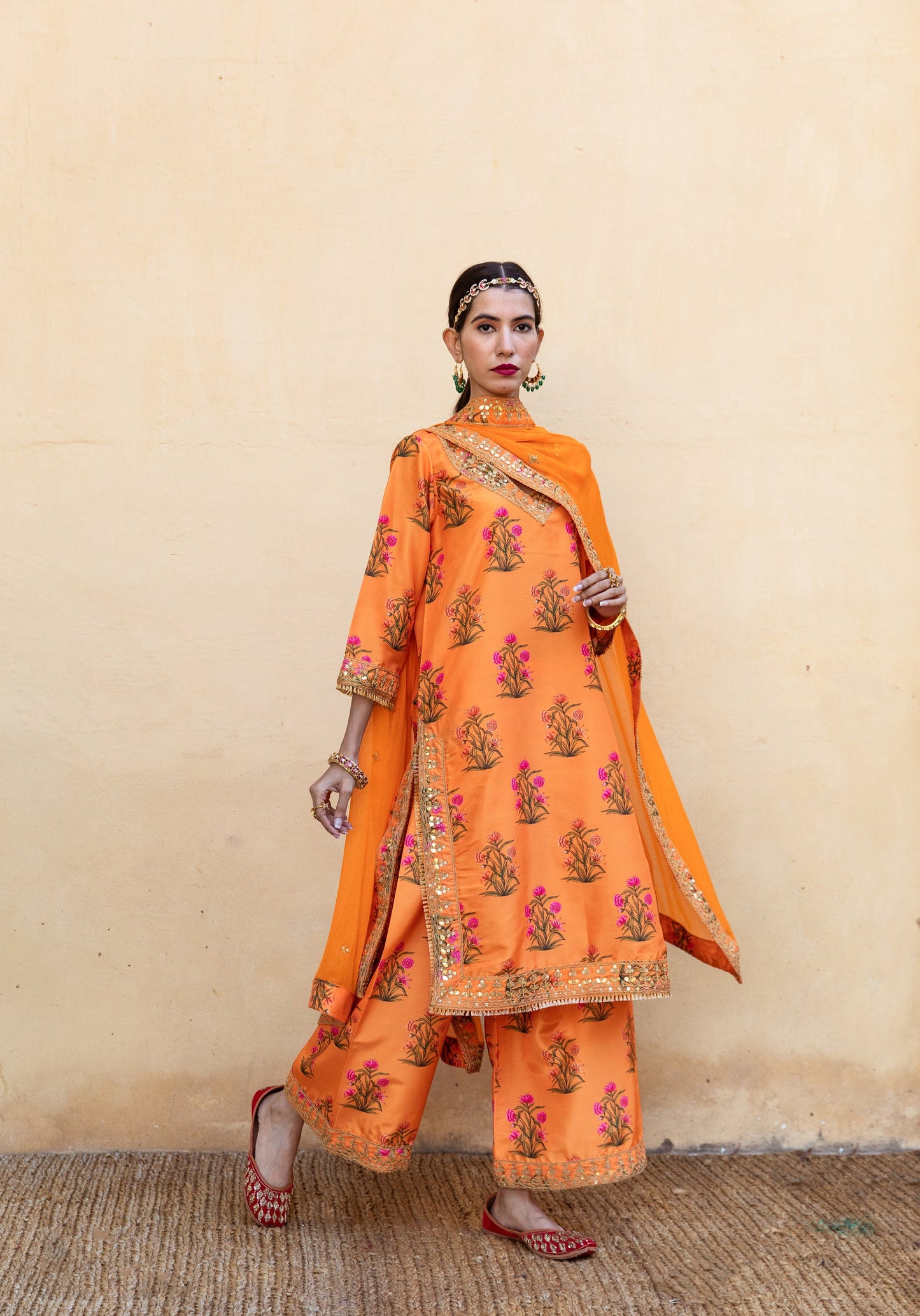 Esha Deol In Mehreen Orange Set