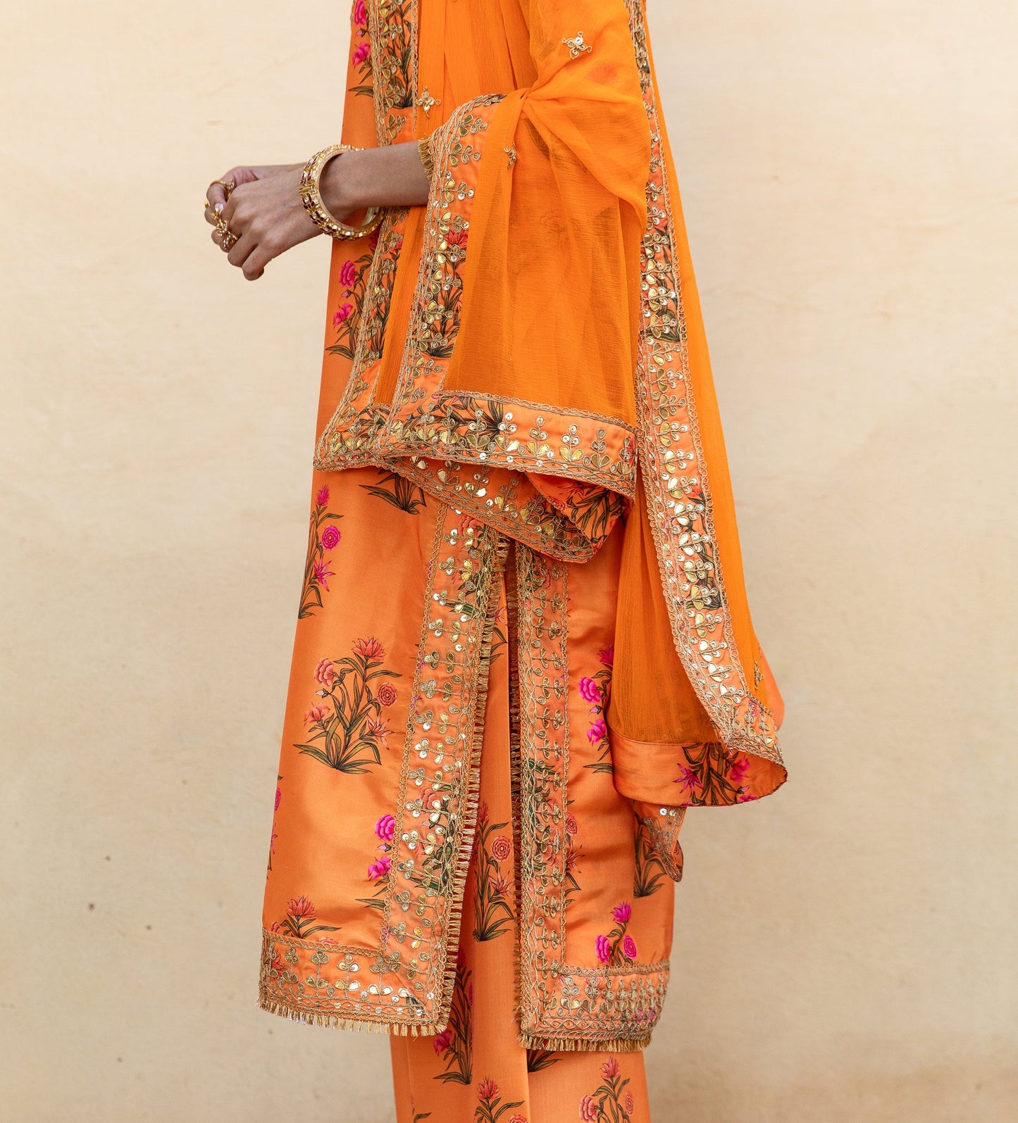 Esha Deol In Mehreen Orange Set