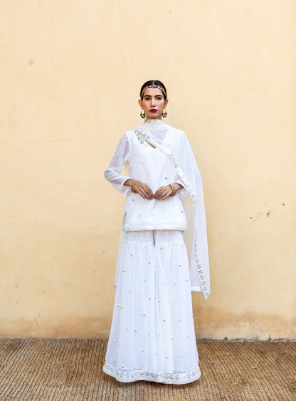 Hoor Ivory Sharara Set