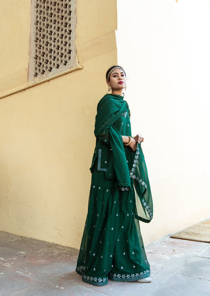 Hoor Green Sharara Set