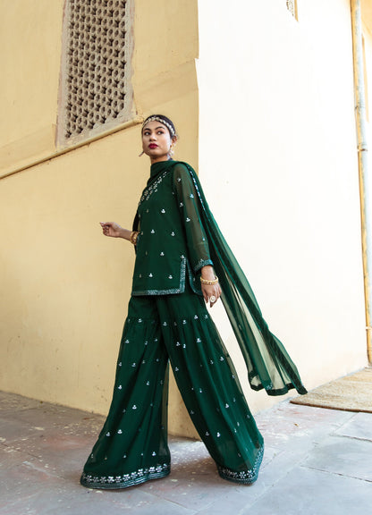 Hoor Green Sharara Set