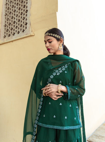 Hoor Green Sharara Set