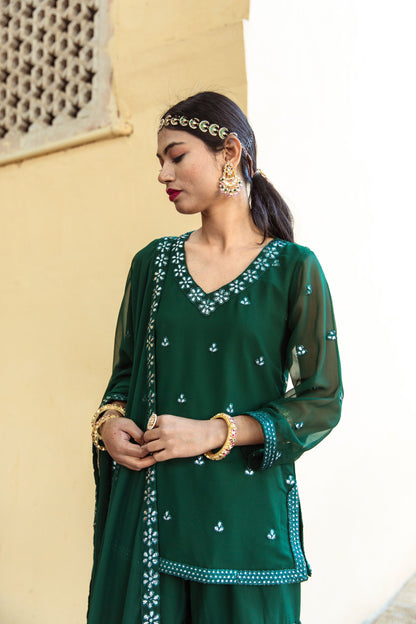 Hoor Green Sharara Set